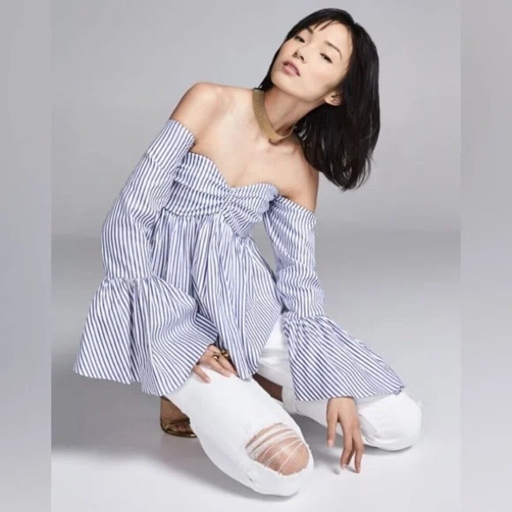 NWT Caroline Constas Max Off-Shoulder Bell Sleeve Top sz S $395.00
